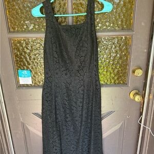 Miss Elliette 1960s Black Sheath Midi Dress